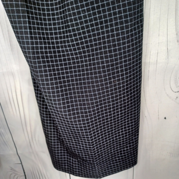 Ann Taylor Loft stretch black and light blue, checkered straight leg trousers - Picture 9 of 10